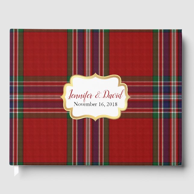 MacFarlane Kariert Wedding Guest Book Gästebuch (Vorderseite)
