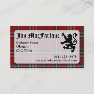 MacFarlane Tartan Business Card Visitenkarte