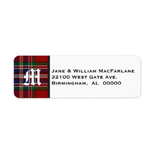 MacFarlane Tartan Karierte Monogram-Adressenmarken