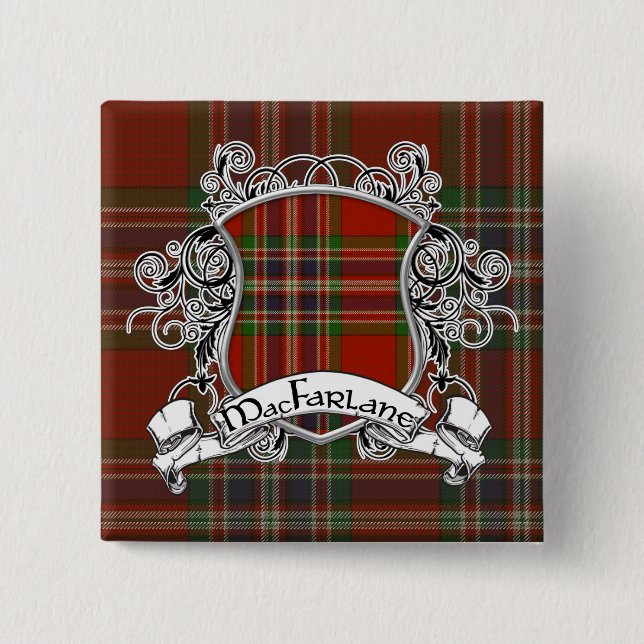 MacFarlane Tartan-Schild Button (Vorderseite)