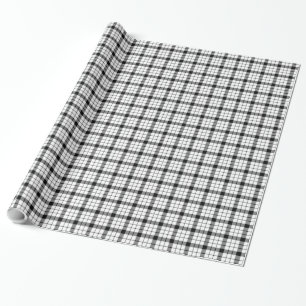 MacFarlane Tartan Schwarz-weiß kariert Geschenkpapier