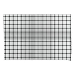 MacFarlane Tartan Schwarz-weiß kariert Kissenbezug