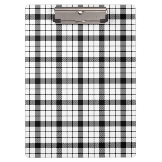 MacFarlane Tartan Schwarz-weiß kariert Klemmbrett (Vorderseite)