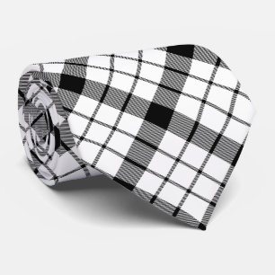 MacFarlane Tartan Schwarz-weiß kariert Krawatte