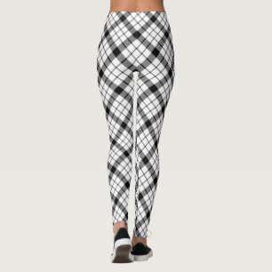 MacFarlane Tartan Schwarz-weiß kariert Leggings