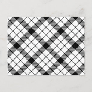 MacFarlane Tartan Schwarz-weiß kariert Postkarte