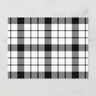 MacFarlane Tartan Schwarz-weiß kariert Postkarte