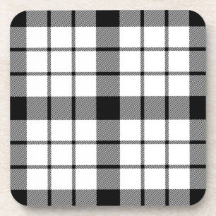 MacFarlane Tartan Schwarz-weiß kariert Untersetzer