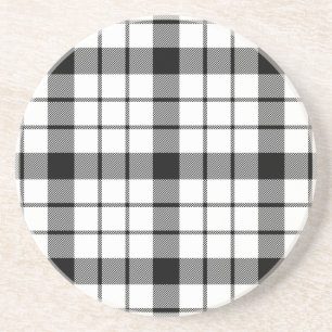 MacFarlane Tartan Schwarz-weiß kariert Untersetzer