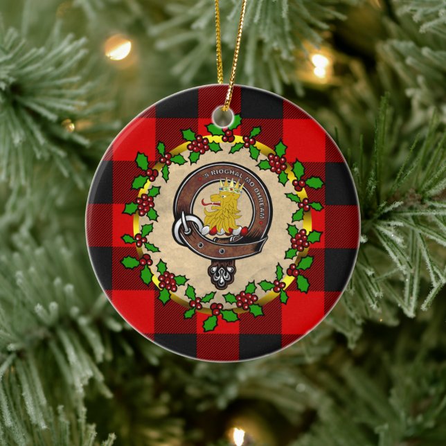 MacGregor Abzeichen/Rob Roy Tartan Personalisierte Keramik Ornament (Baum)