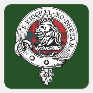 MacGregor Clan-Abzeichen-Aufkleber-Waldgrün Quadratischer Aufkleber