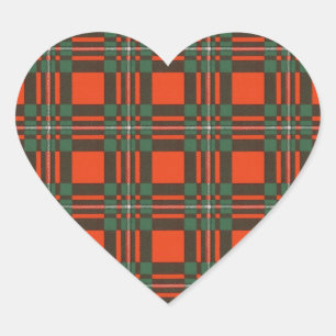 Macgregor Clan karierter schottischer Tartan Herz-Aufkleber