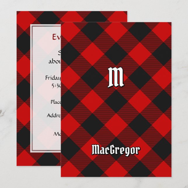 MacGregor Rob Roy Tartan Einladung (Vorne/Hinten)