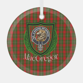 MacGregor Scottish Clan Tartan & Crest Ornament Aus Glas