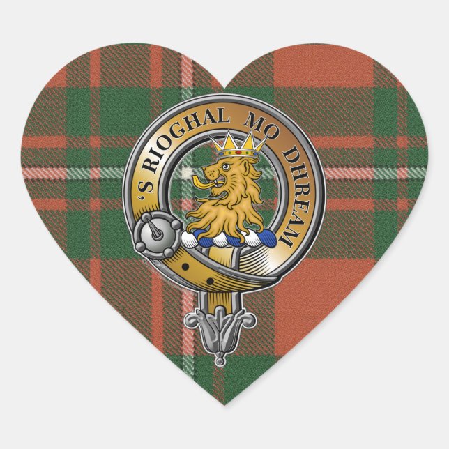 MacGregor Tartan & Abzeichen Herz-Aufkleber (Vorderseite)