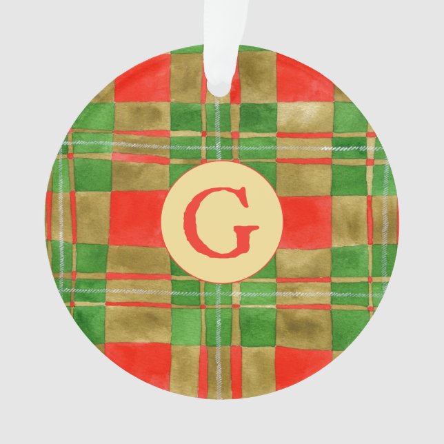 MACGREGOR TARTAN Cercle Acrylique Ornement + Initi (devant)