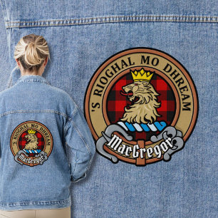 MacGregor Wappen über Rob Roy Tartan Jeansjacke