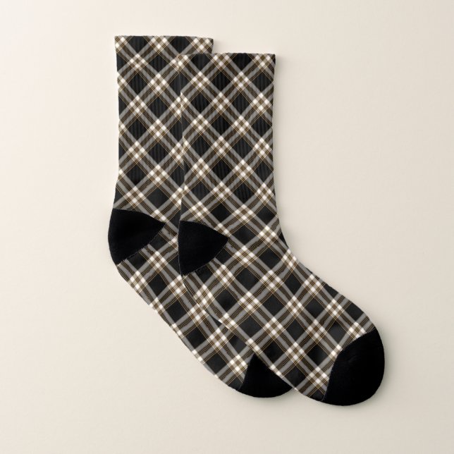 MacGuinness Tartan Black and Tan Plaid Socken (Paar)