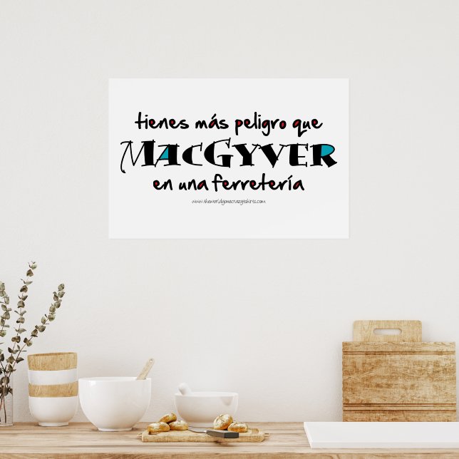 MacGyver en una ferretería Poster (Küche)