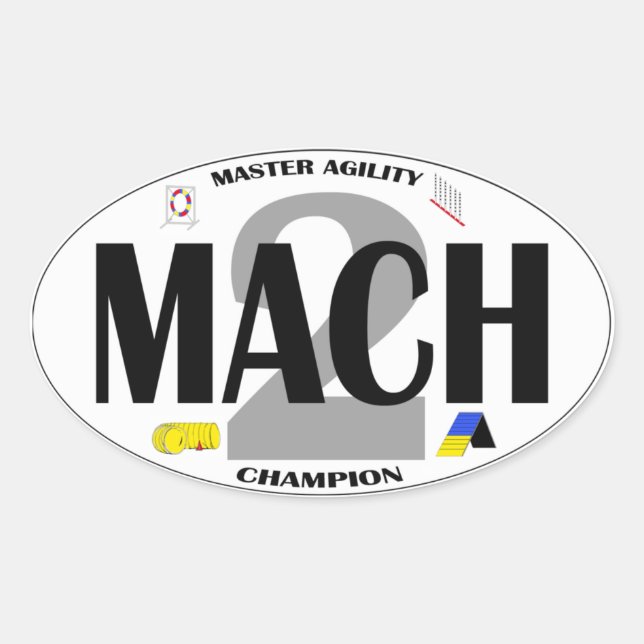 MACH 2 Dog Agility titre autocollant (Devant)