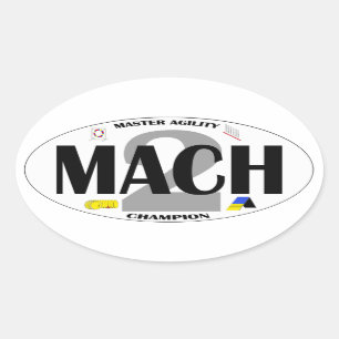 MACH 2 HundeAgility-Titelaufkleber Ovaler Aufkleber