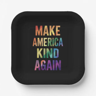 Mach Amerika wieder freundlich Regenbogen LGBTQ Sc Pappteller