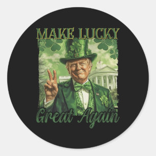 Mach Amerika wieder glücklich Trump Bier Shamrock Runder Aufkleber
