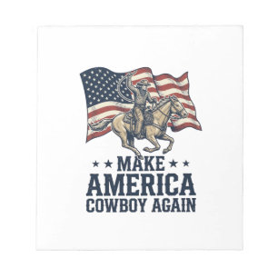 Mach Amerika wieder zum Cowboy Patrioten Western-S Notizblock