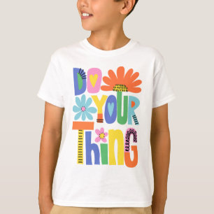 Mach Dein Ding Buntes Blumenmuster T-Shirt