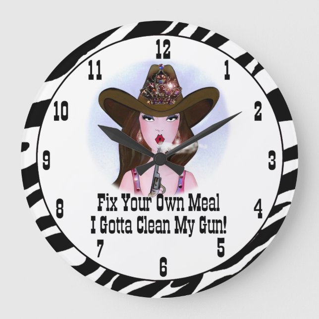 "Mach dein eigenes Essen zu - ich habe mir meine W Große Wanduhr (Vorderseite)