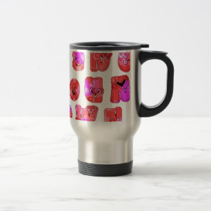 Mach dein eigenes Herzen Kunst Druck Design Reisebecher