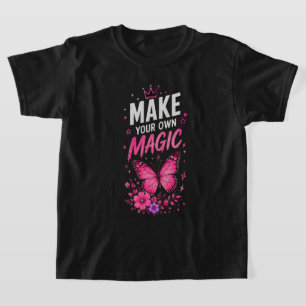 🦋 Mach dein eigenes magisches Zitat für Teenager- T-Shirt