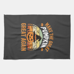 Mach den Kürbis wieder groß Halloween-Design_1 Geschirrtuch