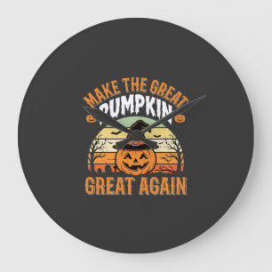 Mach den Kürbis wieder groß Halloween-Design_1 Große Wanduhr