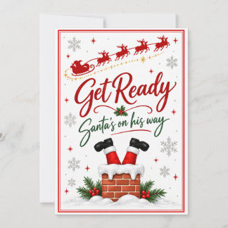 Mach dich bereit, der Weihnachtsmann ist auf dem W Feiertagskarte