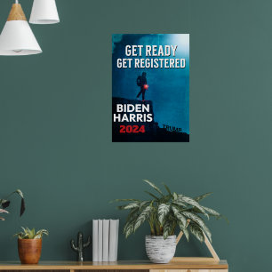 Mach dich bereit, registriere dich Biden 2024 Poster