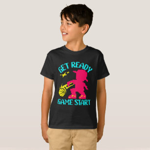 Mach dich bereit – Spielstart Pixel Basketball T-Shirt