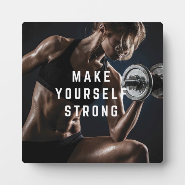 Mach dich STARK! Motivierend Frauenarbeit Fotoplatte (Vorderseite)