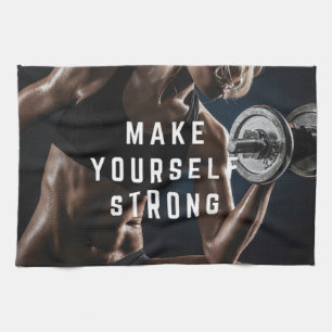 Mach dich STARK! Motivierend Frauenarbeit Handtuch
