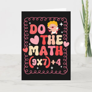 Mach die Mathe-Gleichung Valentinstag Mathe-Lehrer Karte