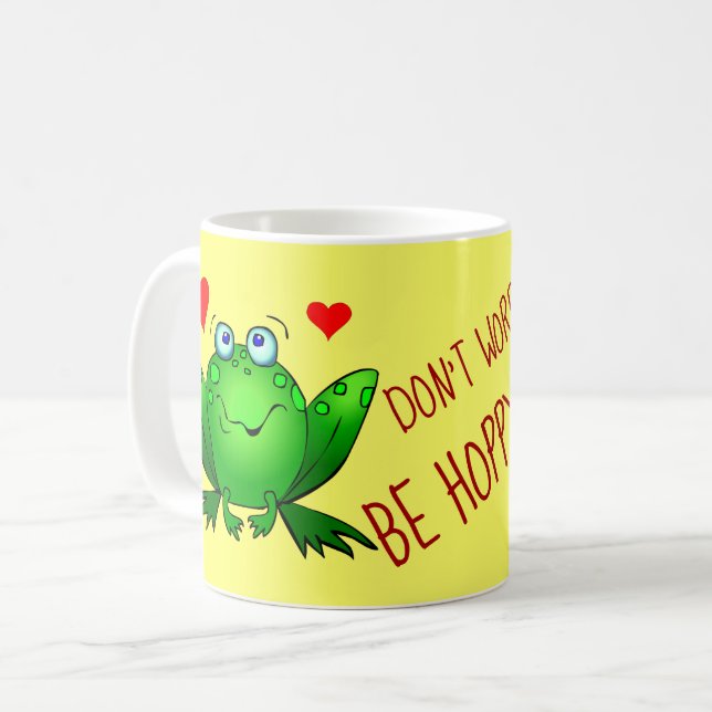 Mach dir keine Sorgen, dass du Niedlich fröhliche  Kaffeetasse (Vorderseite Links)