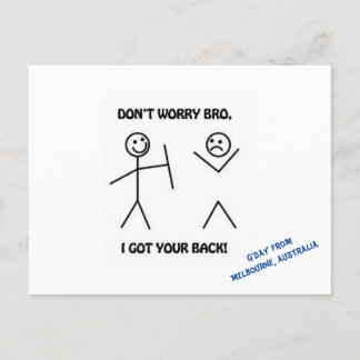 Mach dir keine Sorgen, dass ich deine rückenklebri Postkarte