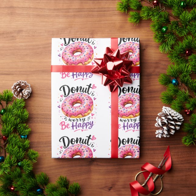 Mach dir keine Sorgen, sei glücklich Geschenkpapier (Feiertagsgeschenk)