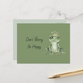 Mach dir keine Sorgen, sei hoppy grüne Froschkrone Postkarte