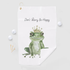Mach dir keine Sorgen, sei hoppy Grüner Frosch Golfhandtuch