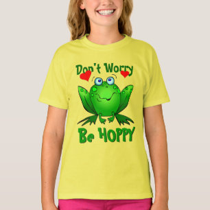 Mach dir keine Sorgen, sei hoppy Süßer grüner Fros T-Shirt