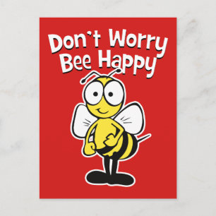 Mach dir keine Sorgen um glückliche Biene   Hummel Postkarte
