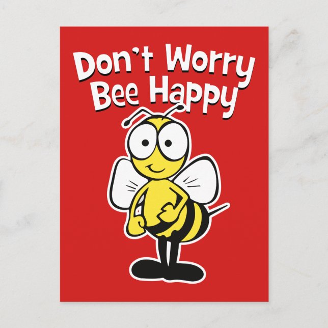 Mach dir keine Sorgen um glückliche Biene | Hummel Postkarte (Vorderseite)