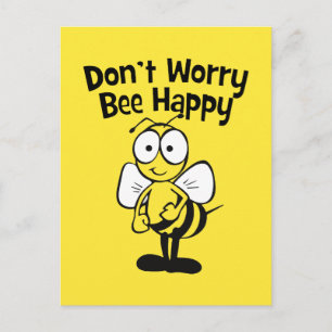 Mach dir keine Sorgen um glückliche Biene   Hummel Postkarte
