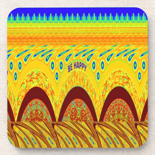 Mach dir keine Sorgen, wenn du glücklich bist beim Getränkeuntersetzer (Vorderseite)